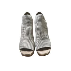 Eileen Fisher Tan Knit Peep Toe Bootie Sz 10